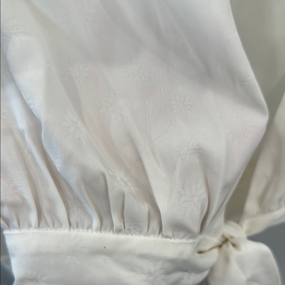 White Ruffled Tie Top - Picture 3 of 4